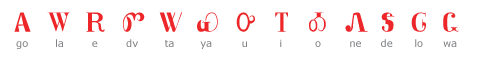 Traditional Cherokee font sample